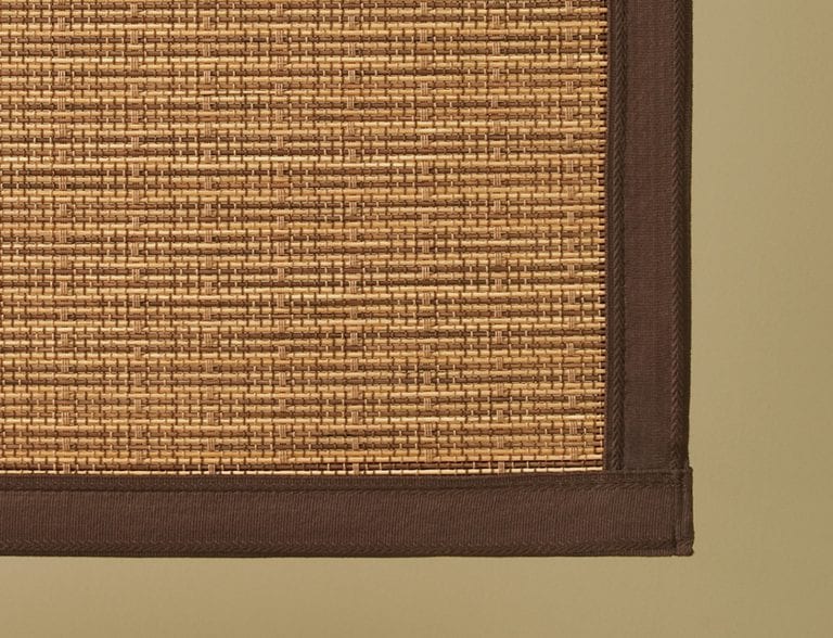 Close up view of woven wood shades