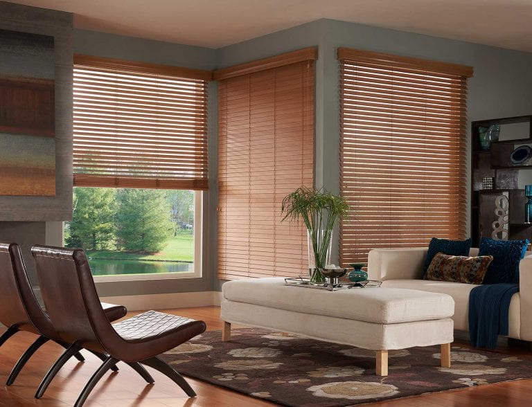 Oak colored blinds. Stained Wood Blinds