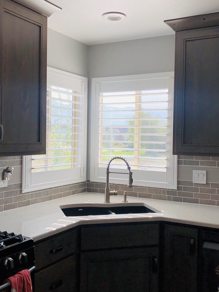 white kitchen composite shutters